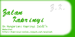 zalan kaprinyi business card